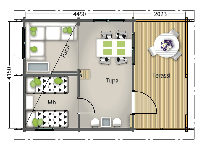 Gartenhaus / Sauna Myrskylintu