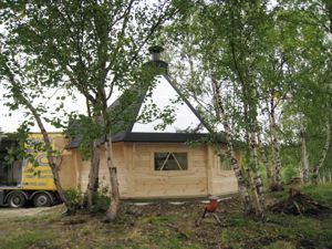 Grillkota mit Glasdach